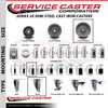 Service Caster 5'' Semi Steel Wheel Swivel 1'' Expanding Stem Caster Set 2 Brakes, 4PK SCC-EX20S515-SSR-2-PLB-2-1